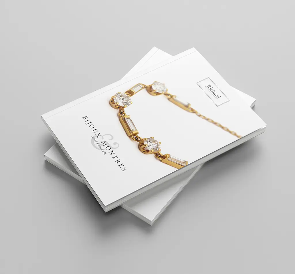 Catalogue de bijoux mise en page catalogue vente aux enchères auction layout par zeste de créa Amandine graphiste Lyon